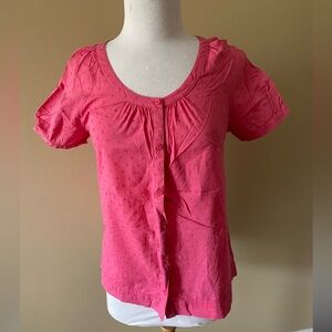 Denver Hayes / short sleeve blouse -Size S/ 100% Cotton